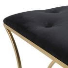 Železná lavice se zlatým povrchem se sedadlem potaženým látkou - symbol Viadurini