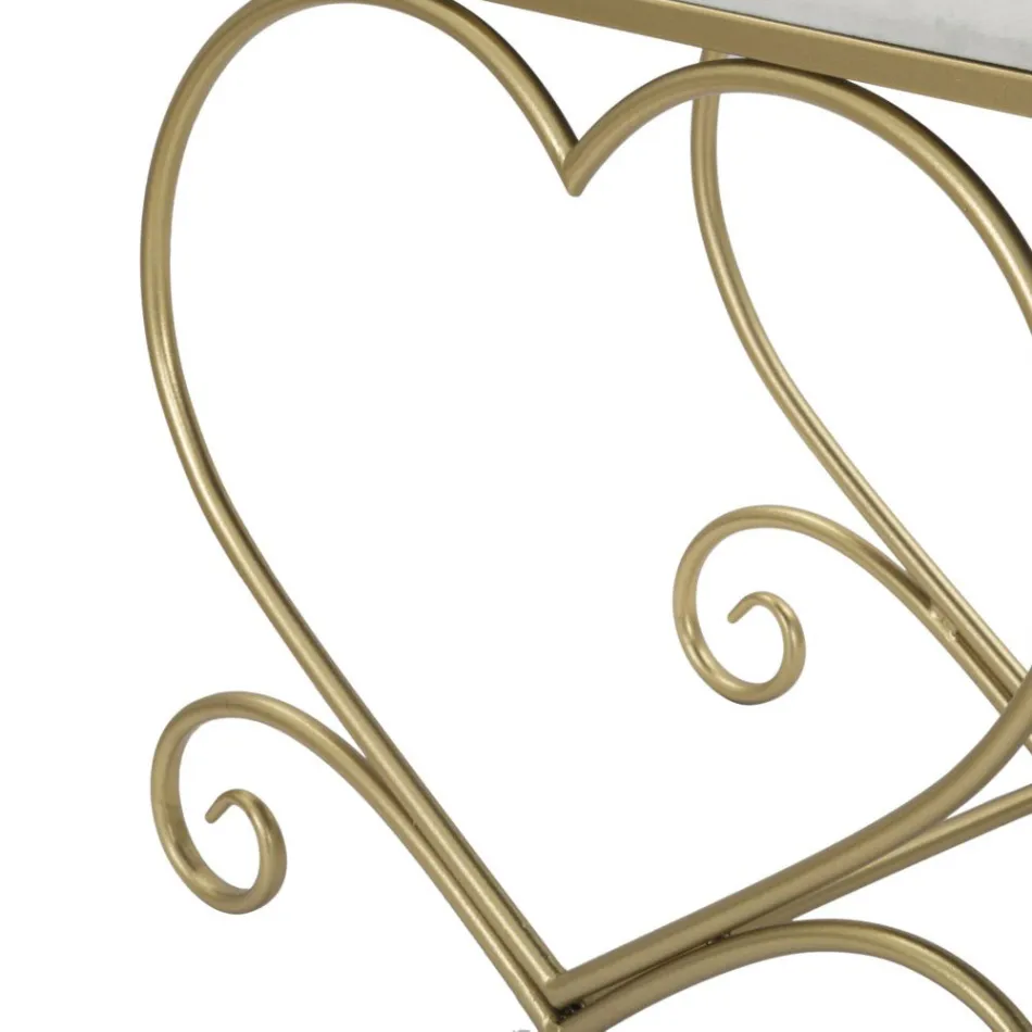 Lavička ve zlaté žehličce s polstrováním sedáku a potahem z látky - Alchimia Viadurini