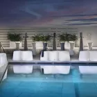 Venkovní vlnitá lavička z polyetylenu Made in Italy - Brenda Viadurini