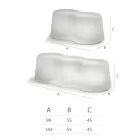 Venkovní vlnitá lavička z polyetylenu Made in Italy - Brenda Viadurini