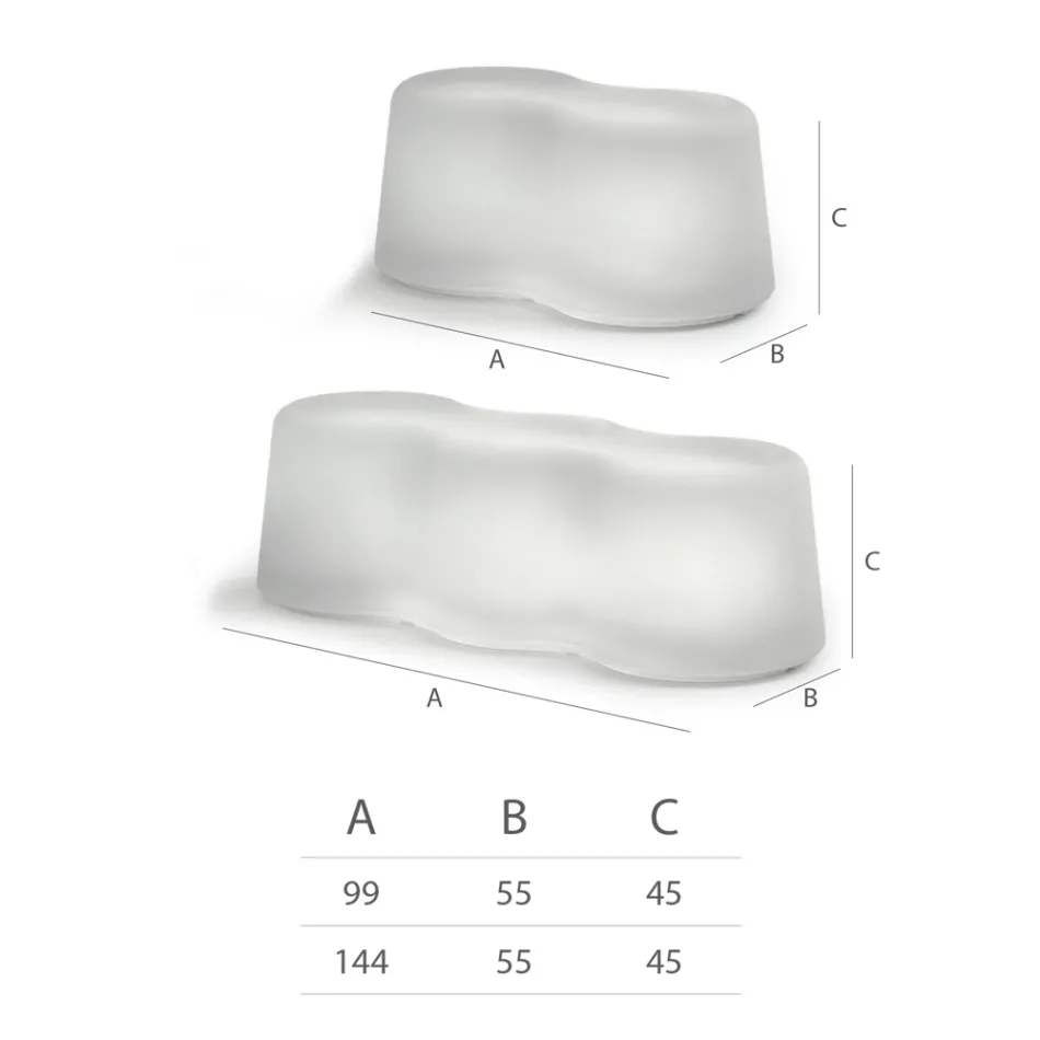 Venkovní vlnitá lavička z polyetylenu Made in Italy - Brenda Viadurini