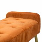 Moderní obdélníková lavice v barvě rezu ve dřevě a tkanině - Zack Viadurini