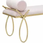 Moderní designová obdélníková lavice ze železa, MDF a textilie - Harding Viadurini