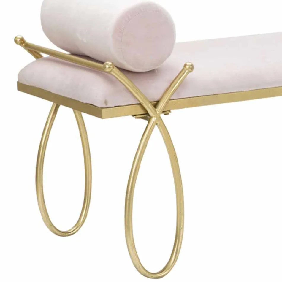 Moderní designová obdélníková lavice ze železa, MDF a textilie - Harding Viadurini