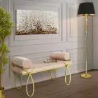 Moderní designová obdélníková lavice ze železa, MDF a textilie - Harding Viadurini