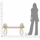 Moderní designová obdélníková lavice ze železa, MDF a textilie - Harding Viadurini