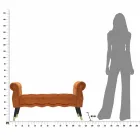 Moderní designová obdélníková lavice ze dřeva a látky - Theodore Viadurini