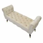 Moderní designová obdélníková lavice ze dřeva a látky - Theodore Viadurini