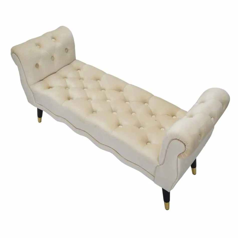 Moderní designová obdélníková lavice ze dřeva a látky - Theodore Viadurini