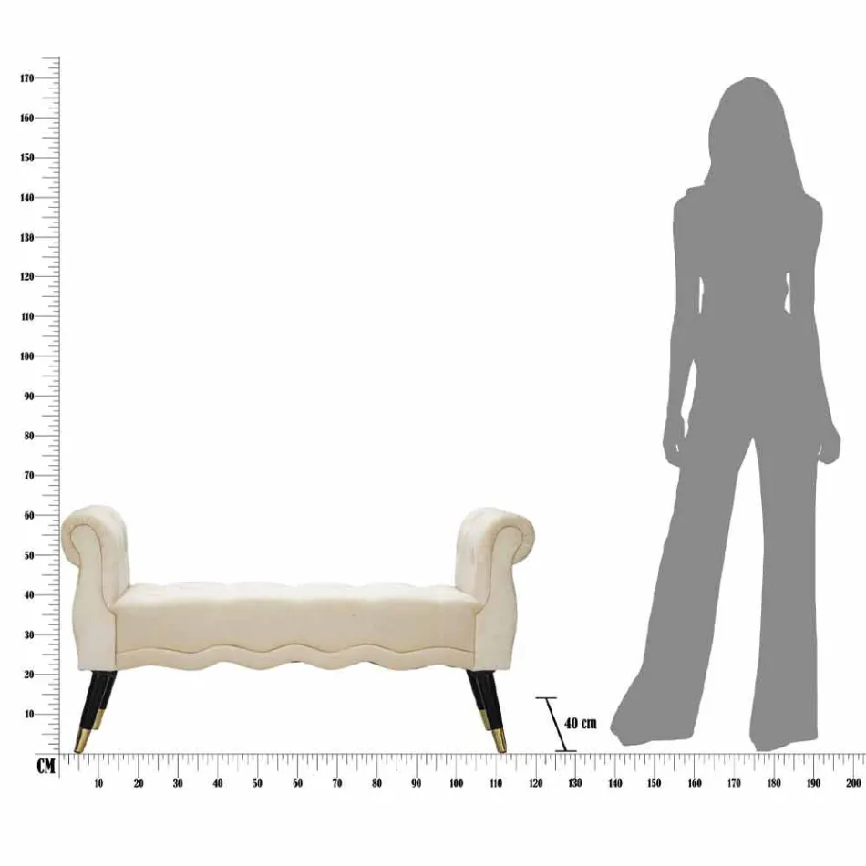 Moderní designová obdélníková lavice ze dřeva a látky - Theodore Viadurini