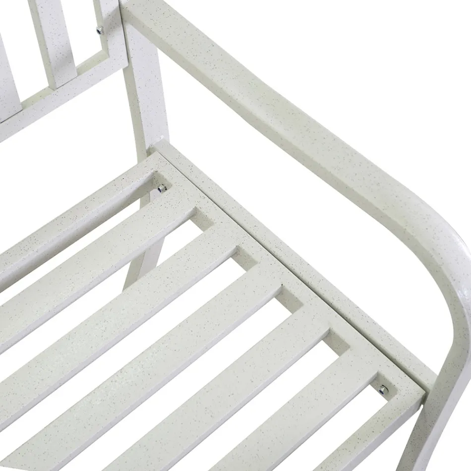 Venkovní lavička z kovu s výsuvným stolkem - Graffetta Viadurini