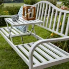 Venkovní lavička z kovu s výsuvným stolkem - Graffetta Viadurini