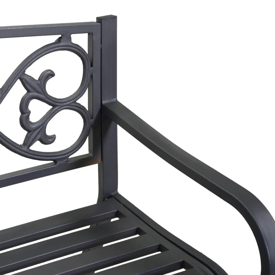 Zahradní lavička z kovu s různými povrchovými úpravami - sešívačka Viadurini