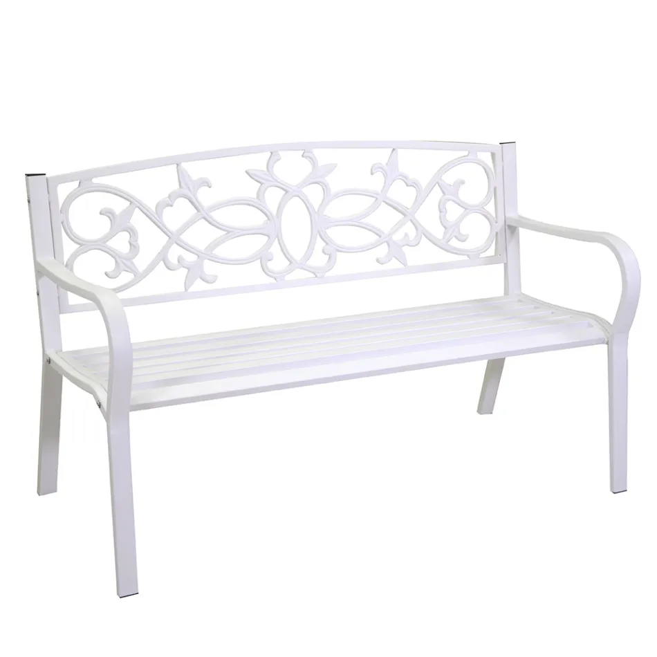 Zahradní lavička z kovu s různými povrchovými úpravami - sešívačka Viadurini