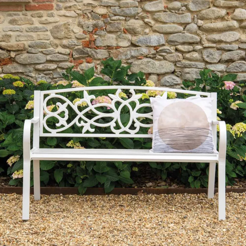 Zahradní lavička z kovu s různými povrchovými úpravami - sešívačka Viadurini