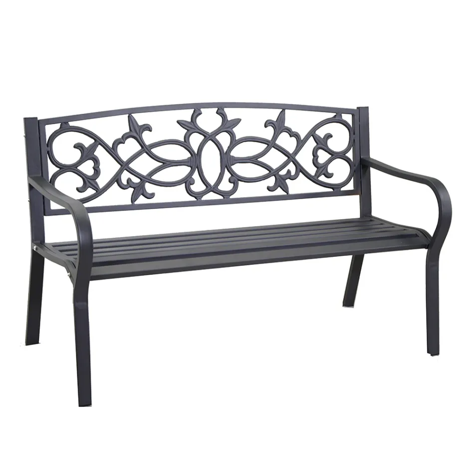 Zahradní lavička z kovu s různými povrchovými úpravami - sešívačka Viadurini