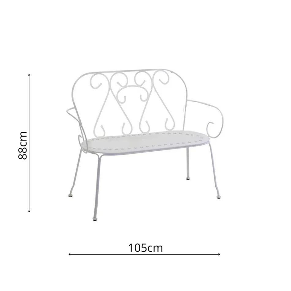 Zahradní lavička vyrobená výhradně z kovu - Archiv Viadurini