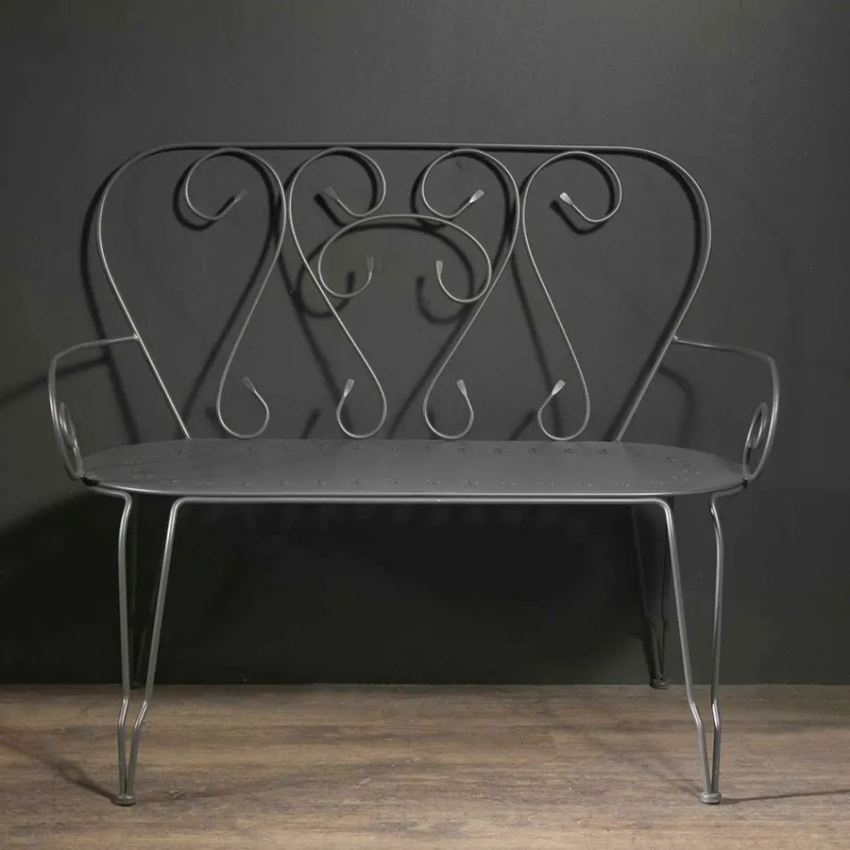 Zahradní lavička vyrobená výhradně z kovu - Archiv Viadurini