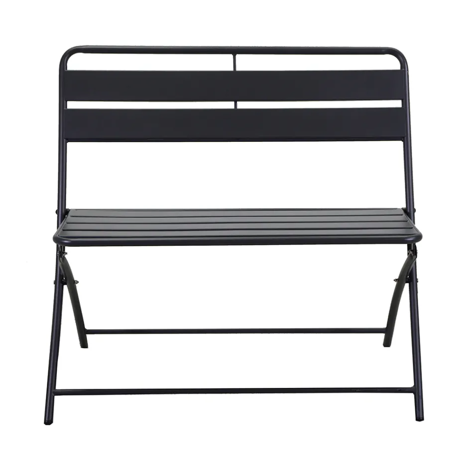 Skládací zahradní lavička z kovu - stuha Viadurini