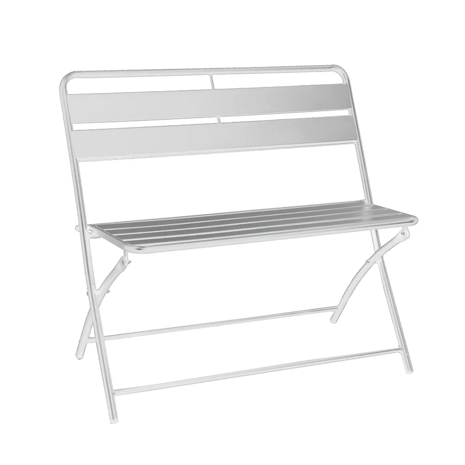 Skládací zahradní lavička z kovu - stuha Viadurini