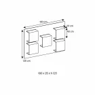 Nástěnný panel z ořechového dřeva a skleněných polic Canaletto 2 velikosti - bazalka Viadurini