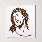 Bílý panel zobrazující Kristovu tvář Vyrobeno v Itálii - Akari Viadurini