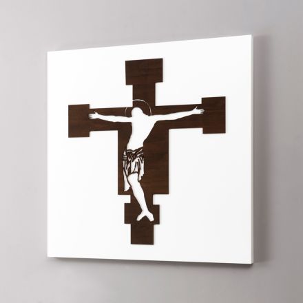 Bílý panel s vyobrazením krucifixu Made in Italy - Airi Viadurini