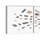 Dekorativní nástěnný panel na plátně s dřevěnými vložkami vyrobený v Itálii - Beatris Viadurini