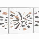 Dekorativní nástěnný panel na plátně s dřevěnými vložkami vyrobený v Itálii - Beatris Viadurini