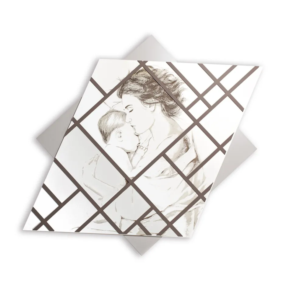 Laserem gravírovaný panel se ženou a dítětem Made in Italy - Harald Viadurini