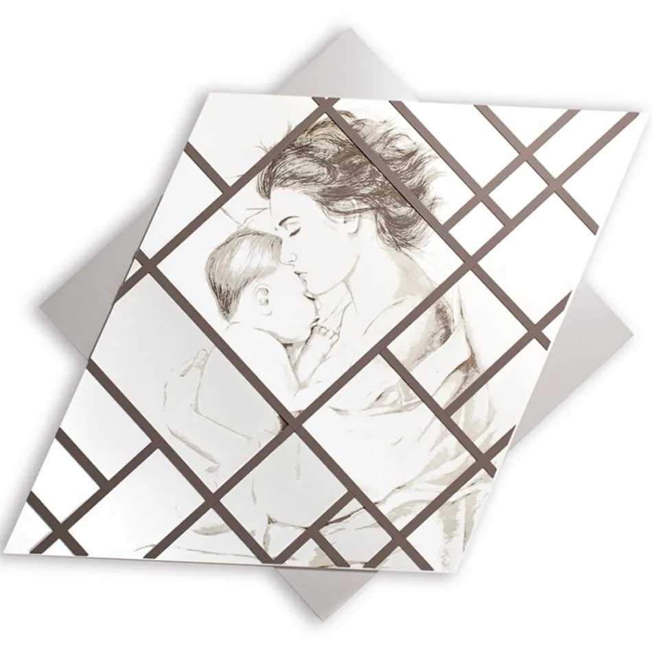 Laserem gravírovaný panel se ženou a dítětem Made in Italy - Harald Viadurini