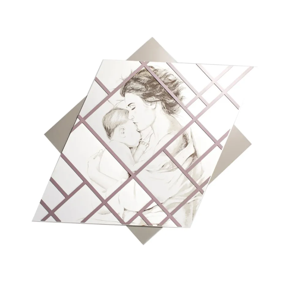 Laserem gravírovaný panel se ženou a dítětem Made in Italy - Harald Viadurini