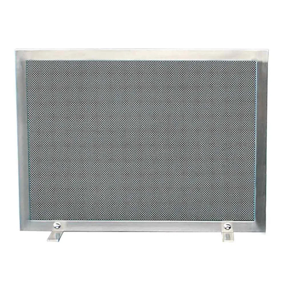 Lapač jisker s černou síťovinou a obdélníkovou ocelí Made in Italy - Stone Viadurini