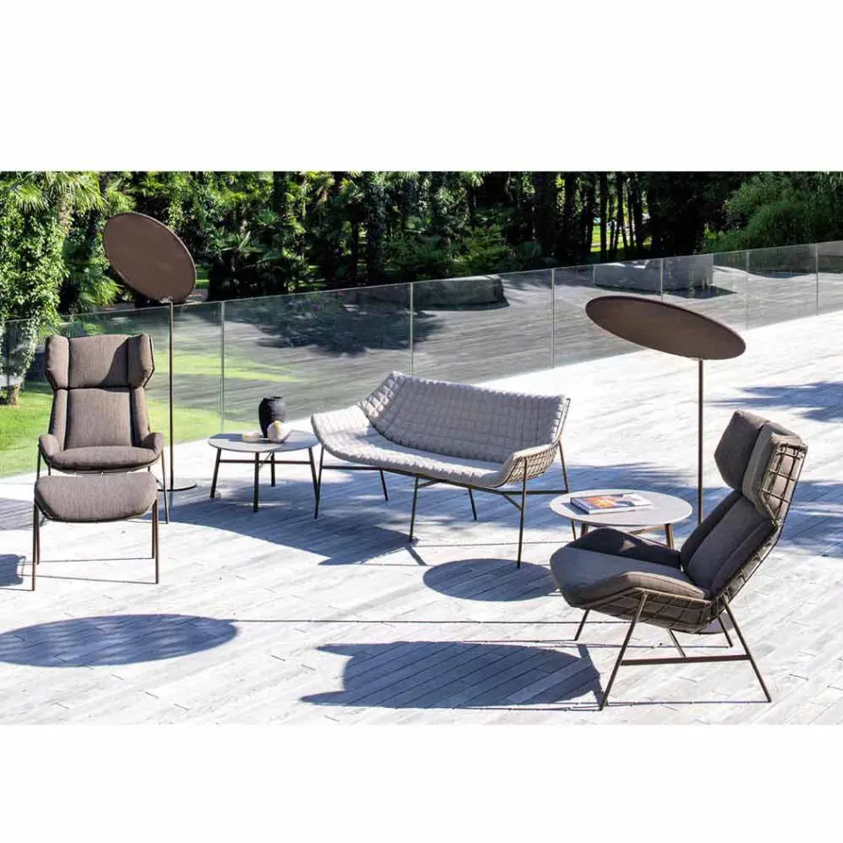 Látkový slunečník s hliníkovou strukturou - opalovací krém Emma od společnosti Varaschin Viadurini