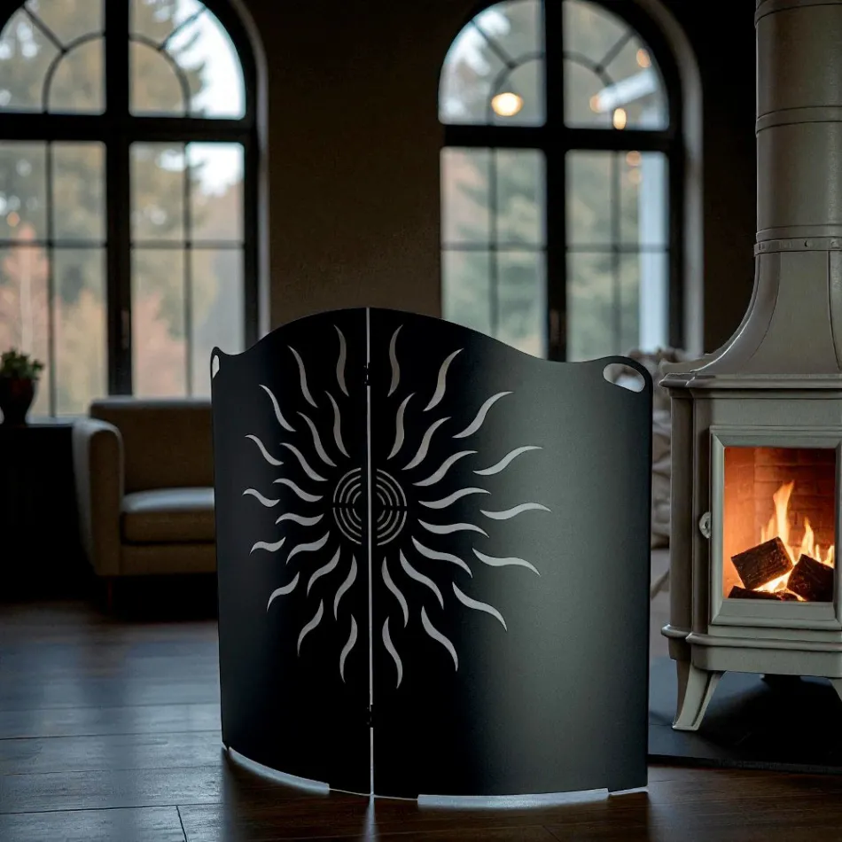 Zakřivený kryt sporáku se 2 kovovými dvířky Made in Italy - Kachna Viadurini