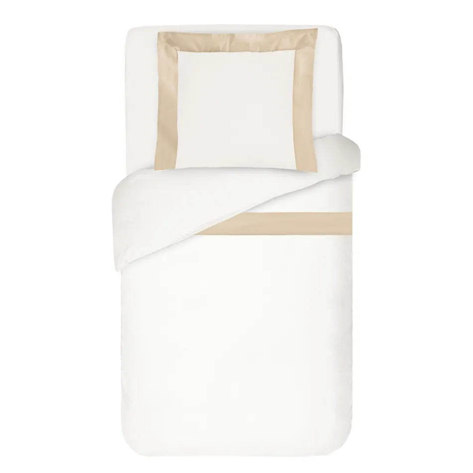 Sada saténových povlaků na přikrývku ze 100% bavlny a 10% bavlny s 1 povlakem na polštář - detail Viadurini
