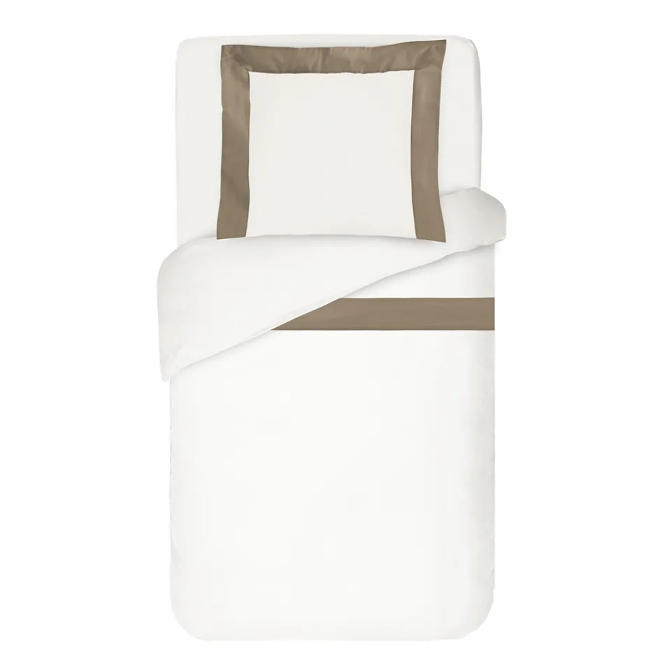 Sada saténových povlaků na přikrývku ze 100% bavlny a 10% bavlny s 1 povlakem na polštář - detail Viadurini