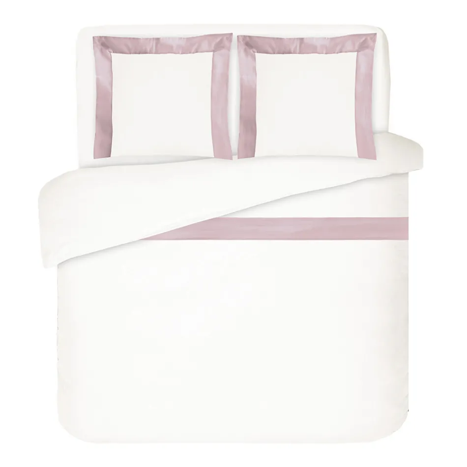 Sada saténových povlaků na přikrývku ze 100 % bavlny a 10 % bavlny se 2 povlaky na polštáře - Detail Viadurini