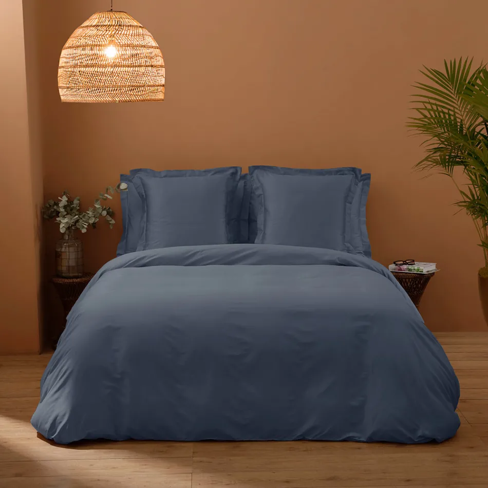 Sada dvojitých povlaků na přikrývku ze 100% bavlněného saténu Made in Italy - Nadýchané Viadurini