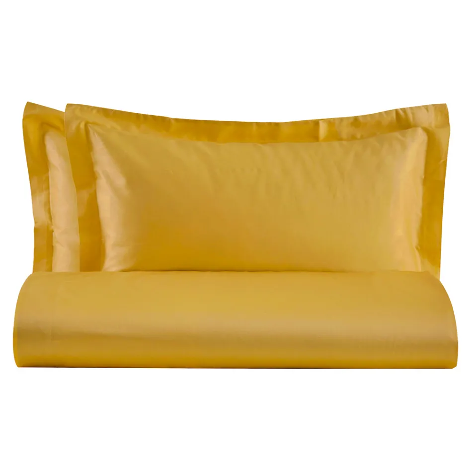 Sada dvojitých povlaků na přikrývku ze 100% bavlněného saténu Made in Italy - Nadýchané Viadurini