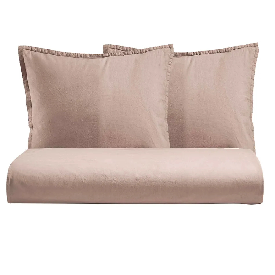 Sada dvou povlaků na přikrývku z čisté bavlny barvené na oděvy se 2 povlaky na polštáře - Delikatesa Viadurini