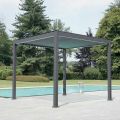 Pergola 3x4 m v antracitově lakovaném hliníku s klikou - Levante