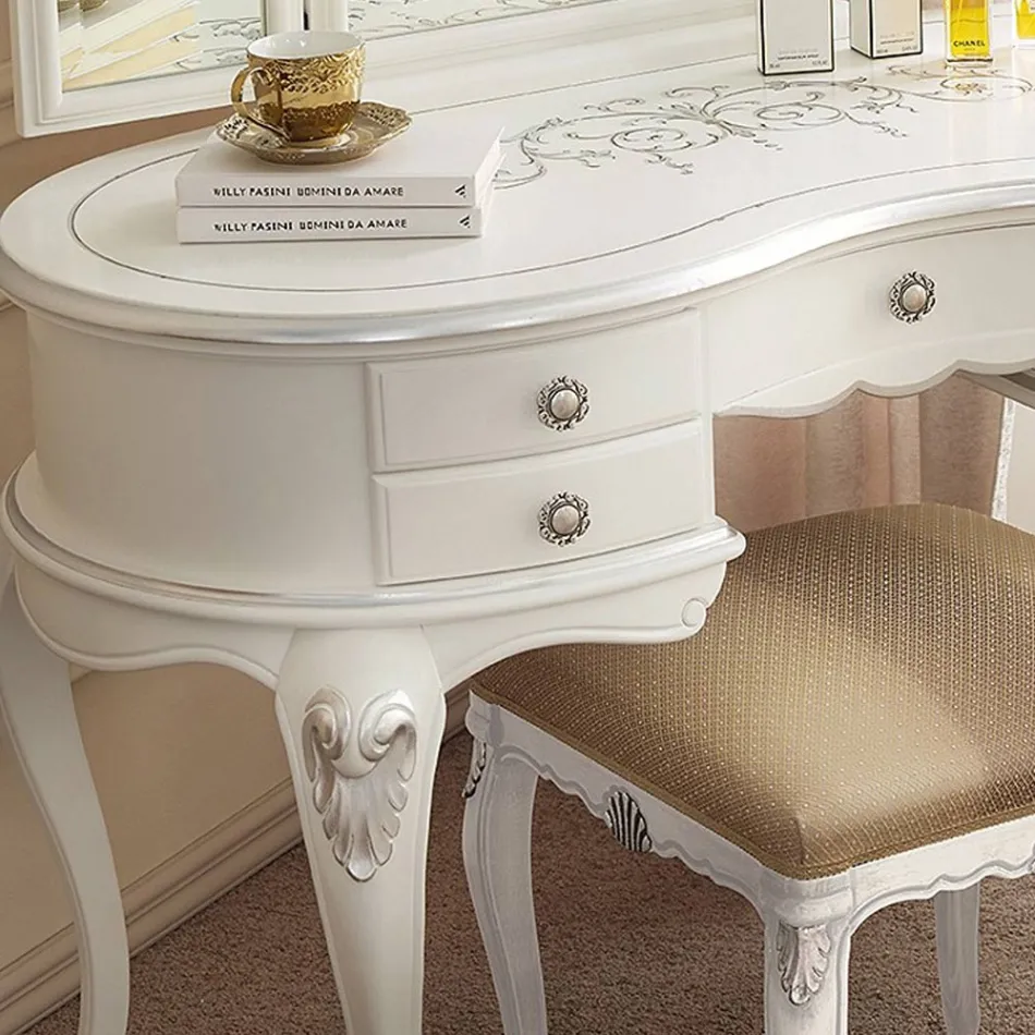 Klasický dřevěný hřeben na líčení se zrcadlem Made in Italy - Cambrige Viadurini