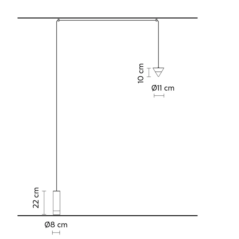 Drátěná stojací lampa v černém hliníku a kuželu Skvělý minimalistický design - Mercado Viadurini