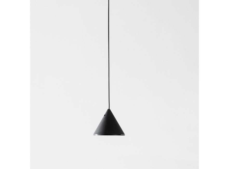 Drátěná stojací lampa v černém hliníku s malým kuželem v minimálním designu - Mercado Viadurini