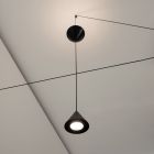 Stojací lampa v černém hliníku a dvoukuželovém minimálním designu - Mercado Viadurini