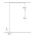 Stojací lampa v černém hliníku a dvoukuželovém minimálním designu - Mercado Viadurini
