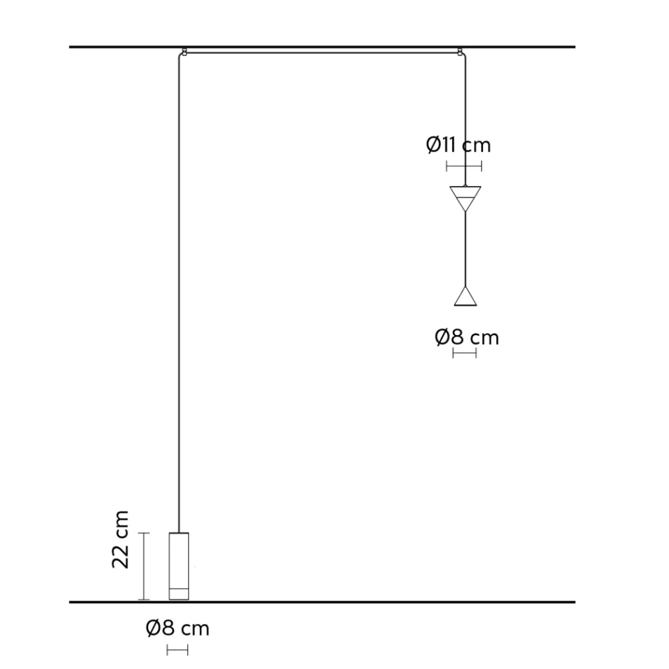 Stojací lampa v černém hliníku a dvoukuželovém minimálním designu - Mercado Viadurini
