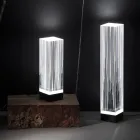 Led stojací lampa v designu Triptych Satin Acrylic Crystal - Crystol Viadurini