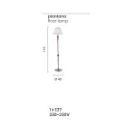 Klasická ručně vyráběná italská stojací lampa ze skla a kovu se stínidlem - Oliver Viadurini